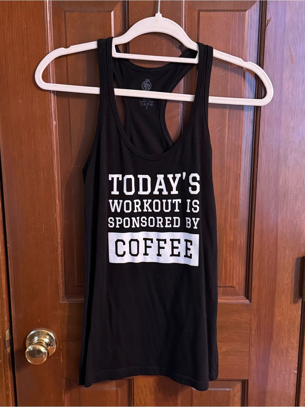 Body Rags Workout/Coffee Top EUC